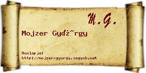 Mojzer György névjegykártya